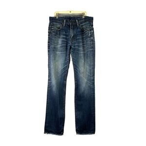 Levi’s Slim Fit‎ Tapered Men'a Size 32 HEMMED Jeans Dark Denim Stretch S40196
